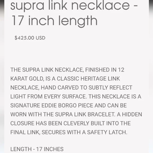 nwt Eddie Borgo Supra 17" Link Statement Gold Necklace - Picture 3 of 5